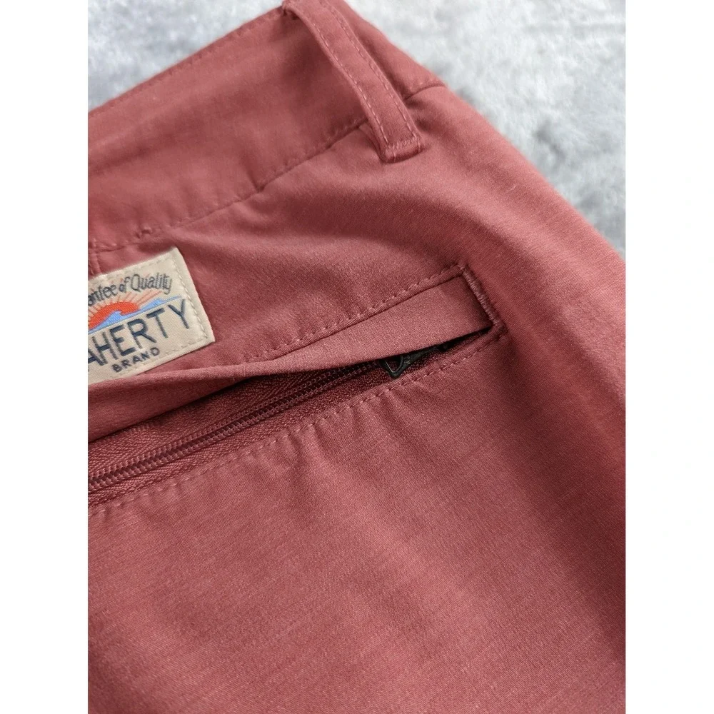 Faherty All Day Shorts Men 36 Red Pink Drawstring Stretch 9